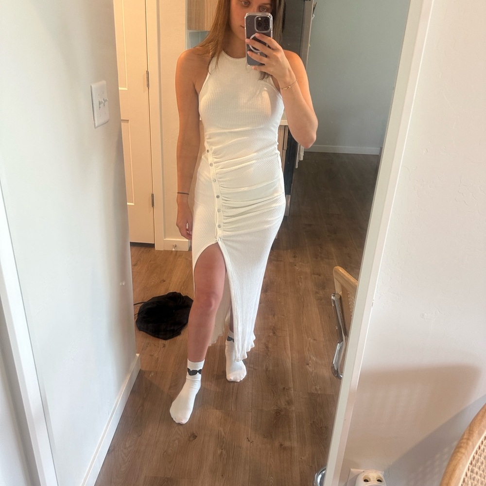 Simon Miller White Midi Dress with Side Slit